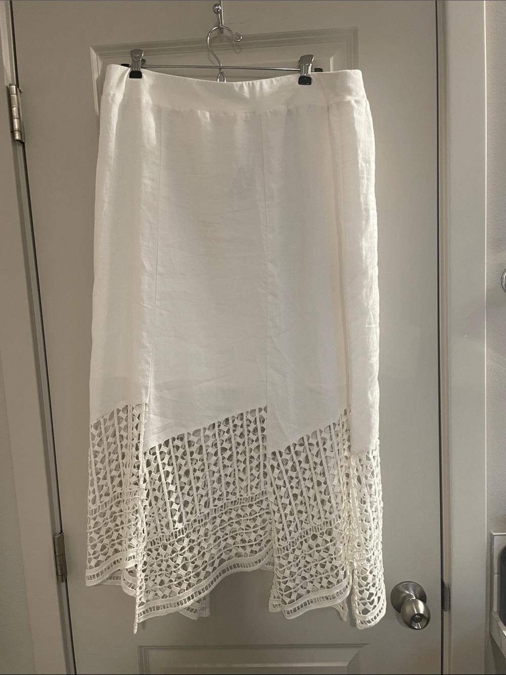 Chico's Off White Maxi Skirt with Crochet Hem